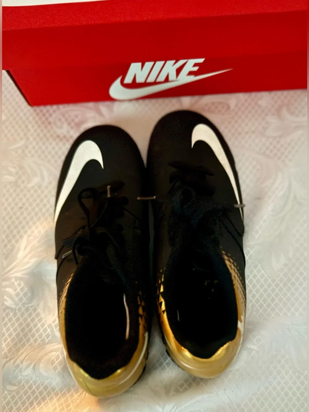 Nike Youth JR Bomba TF Black & Gold Turf Shoe